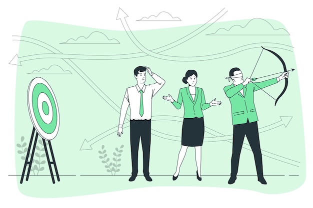 团队缺乏领导力盲目扁平插画