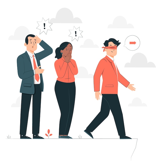 团队缺乏领导力扁平插画