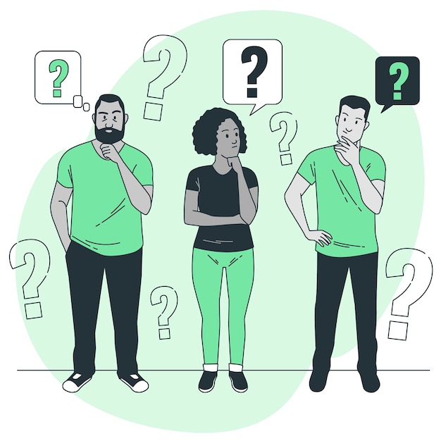 好奇心人疑问的人扁平插画