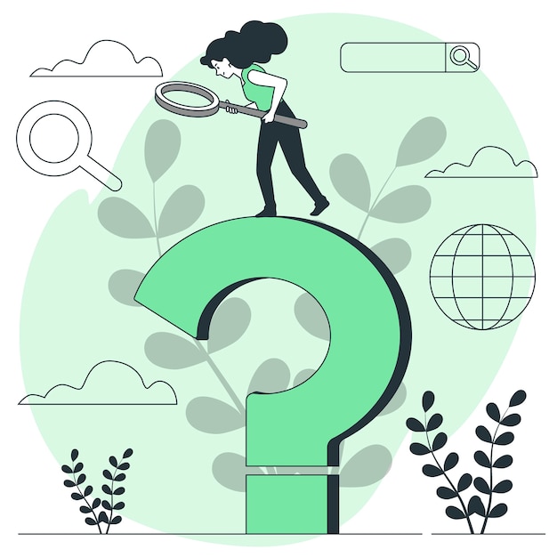 好奇心探求问题扁平插画