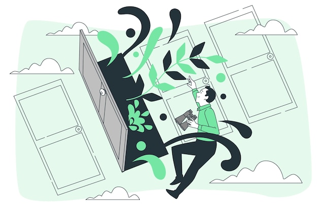 好奇心扁平插画