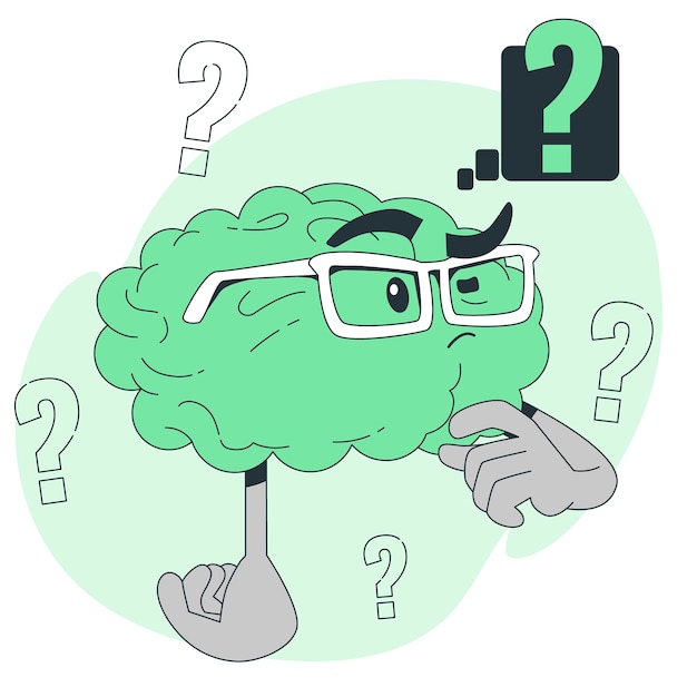 好奇心大脑扁平插画