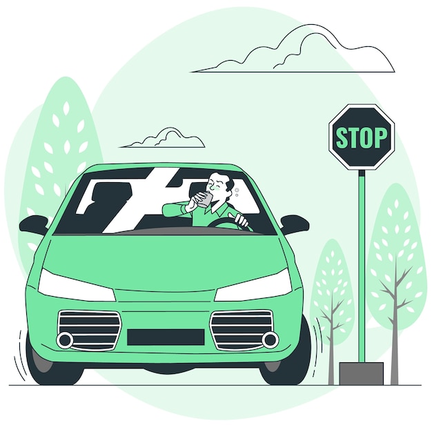 酒后驾驶扁平插画