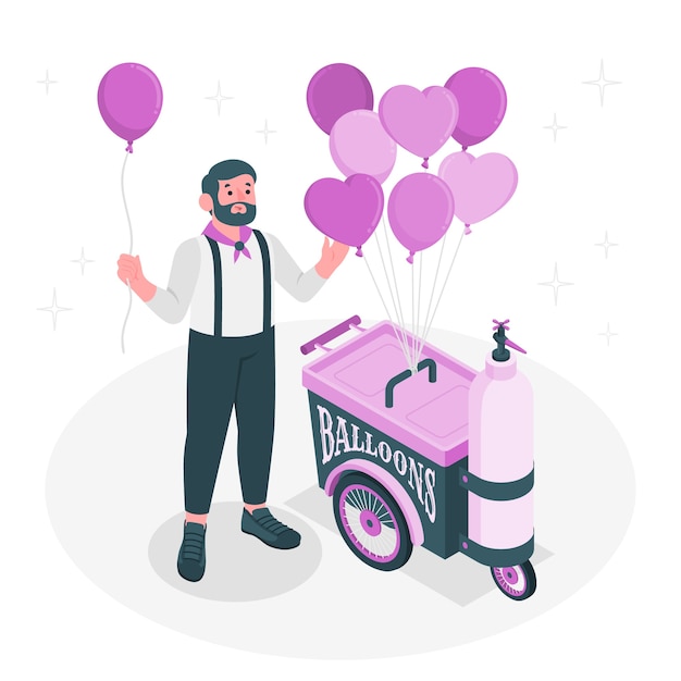 气球卖家卖气球的人扁平插画