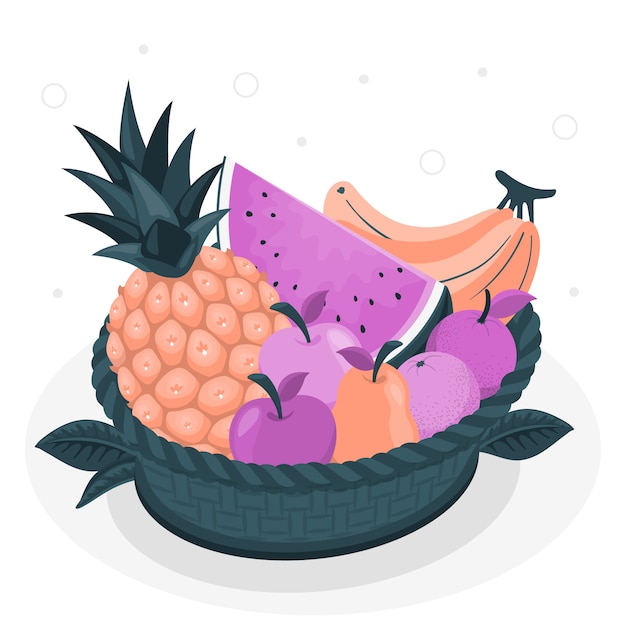 果篮水果扁平插画