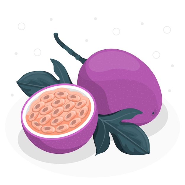 水果百香果扁平插画