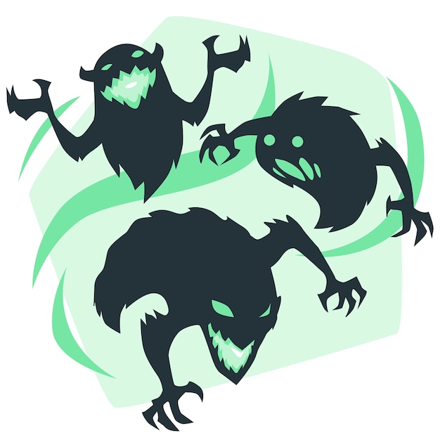 万圣节幽灵扁平插画