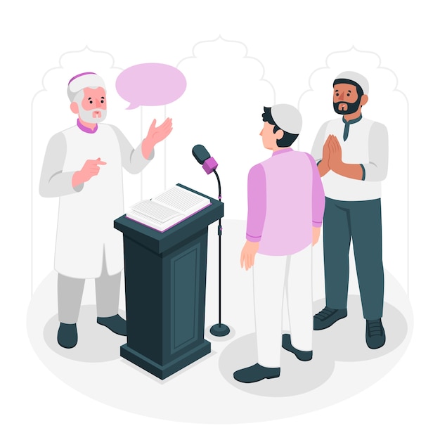 伊玛目扁平插画