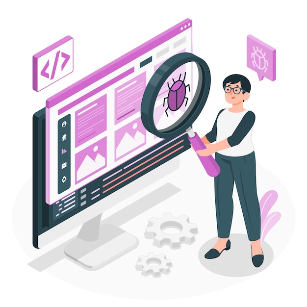 软件测试员扁平插画