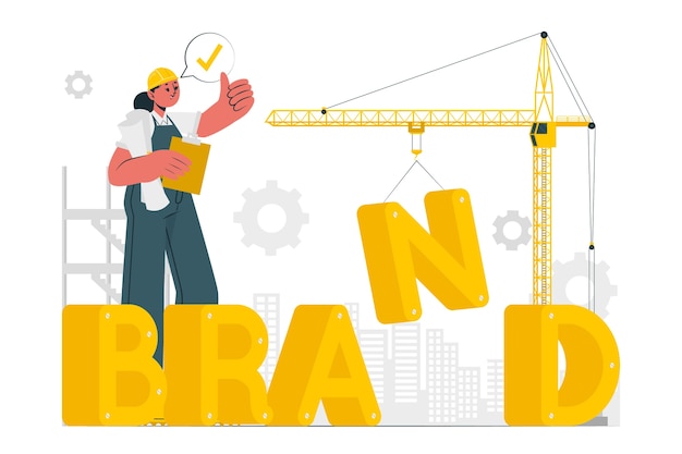 品牌建设扁平插画