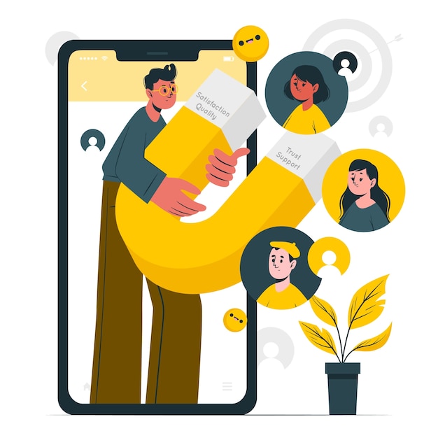 品牌忠诚度扁平插画