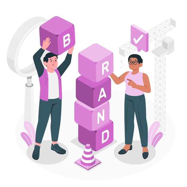 品牌建设扁平插画