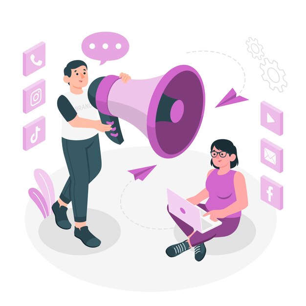 品牌传播扁平插画