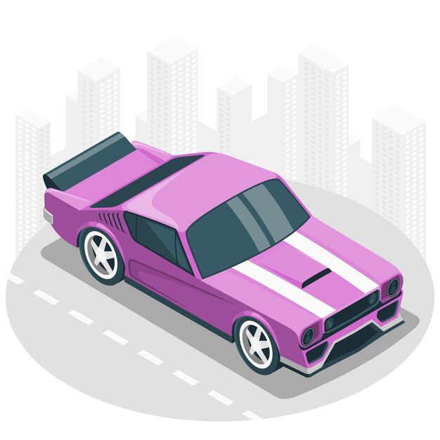 定制汽车扁平插画