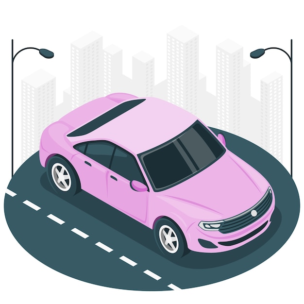 轿车汽车扁平插画