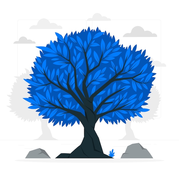 橄榄树扁平插画