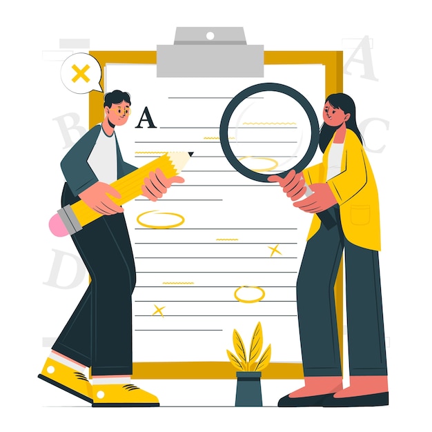 语法纠正扁平插画