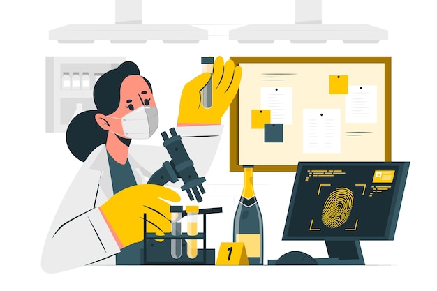 法医专家扁平插画