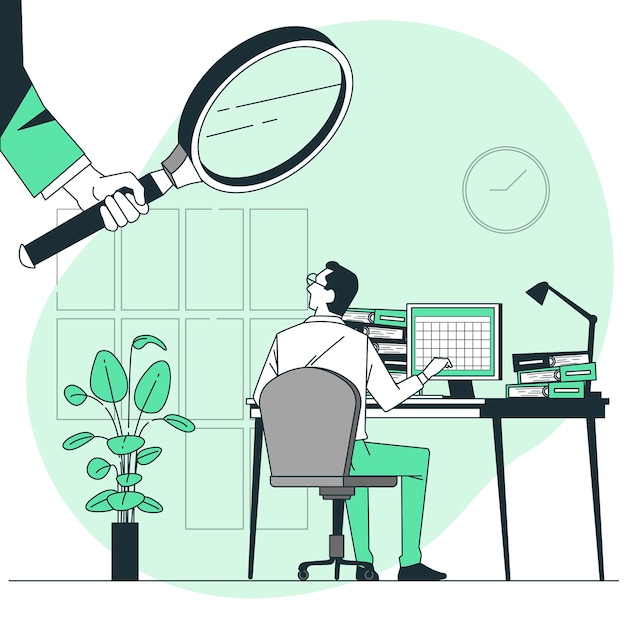 监督监视扁平插画