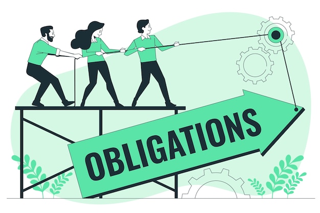 义务概念扁平插画