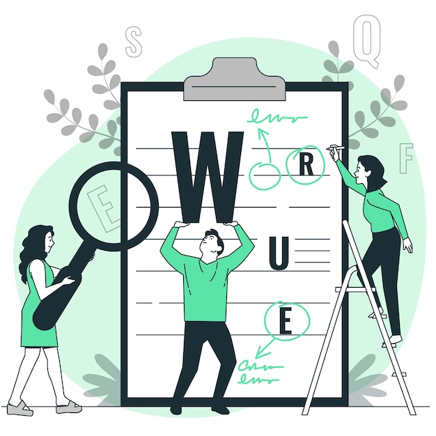 语法纠正扁平插画