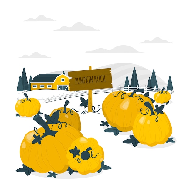 南瓜地扁平插画