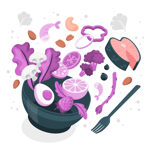 健康食品扁平插画