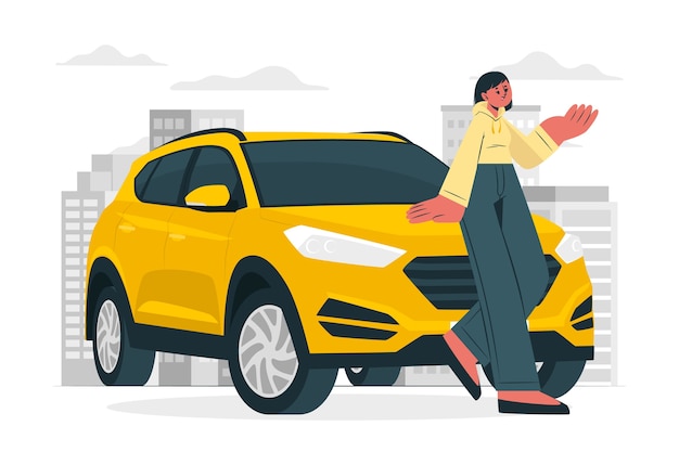 Suv汽车扁平插画