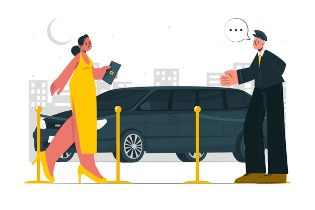 代客泊车扁平插画