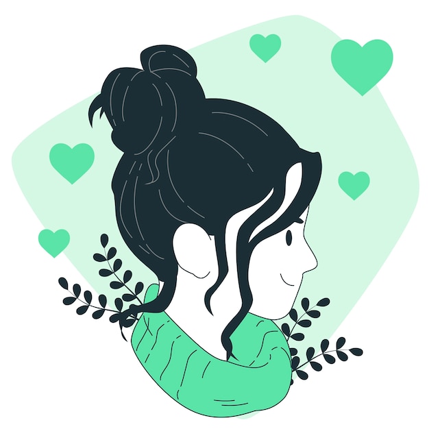 豹子头发型女孩扁平插画