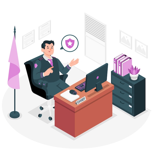 警察局长扁平插画