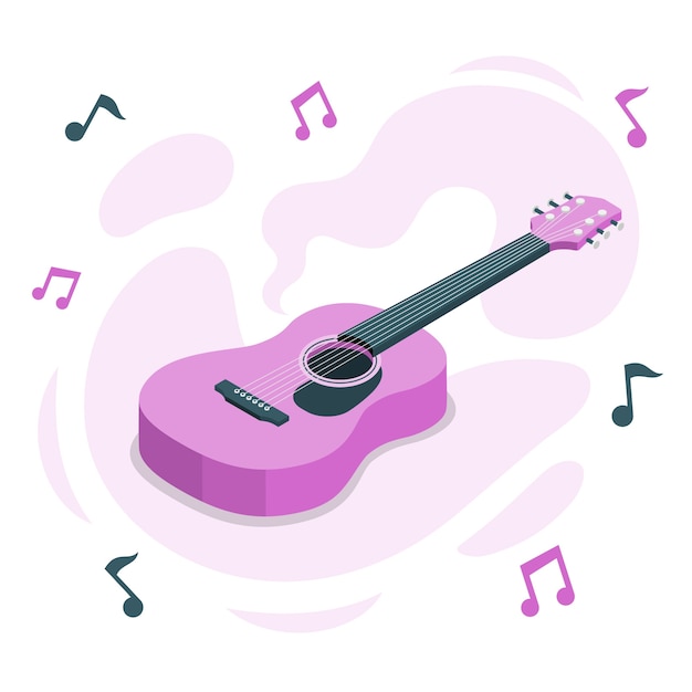 原声吉他扁平插画