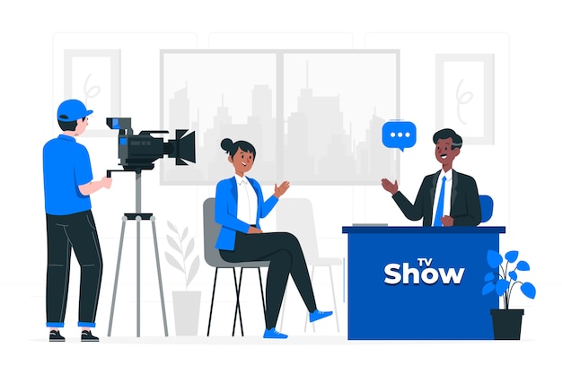 电视节目扁平插画