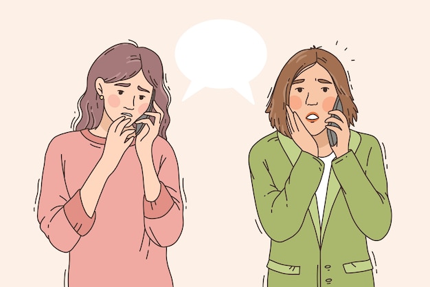 手绘打电话的人插画