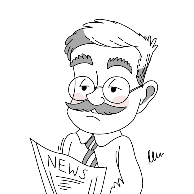 夸张漫画风格男人插画