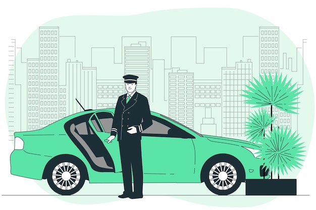 司机扁平插画