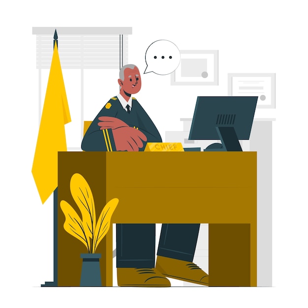 警察局长扁平插画