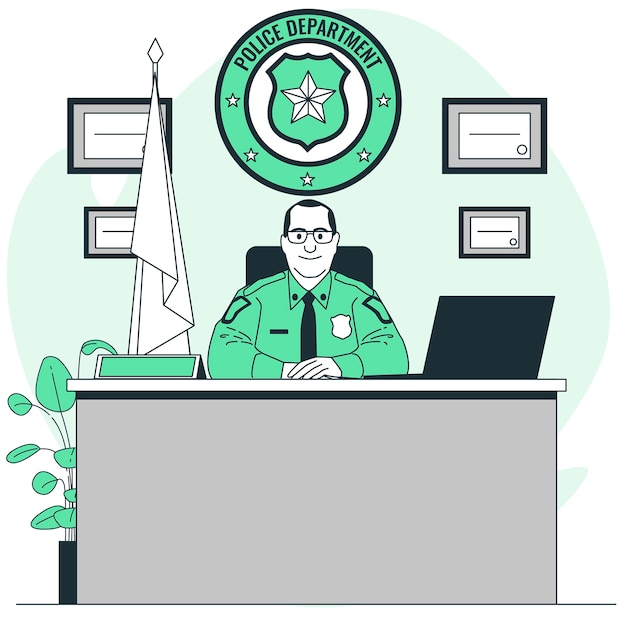 警察局长扁平插画