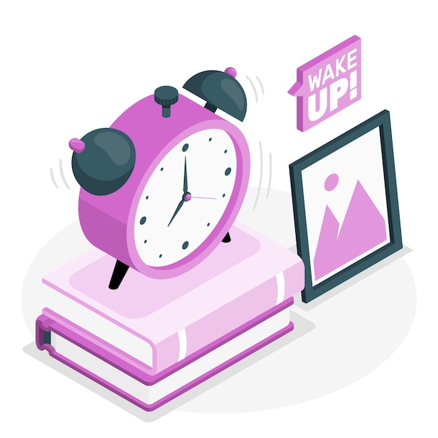 闹钟扁平插画