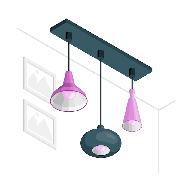 吊灯扁平插画