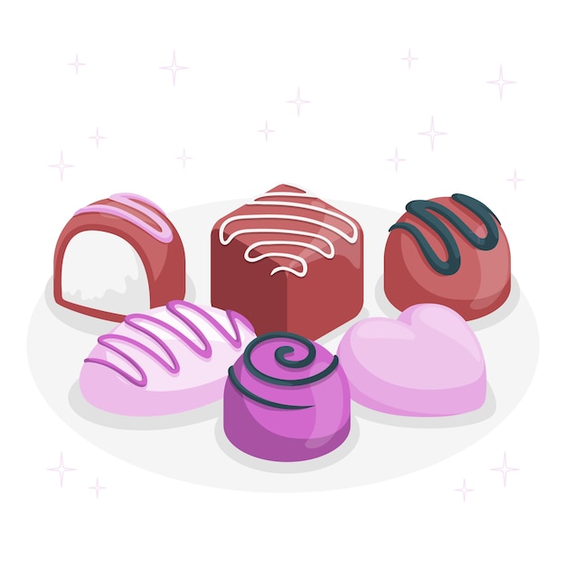 巧克力糖果扁平插画