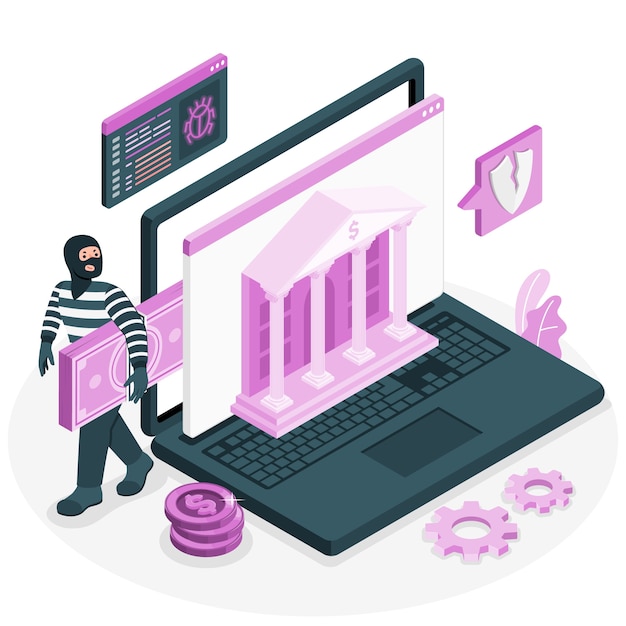 数字犯罪扁平插画