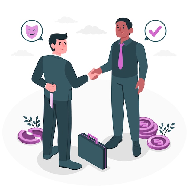 笑里藏刀商业扁平插画