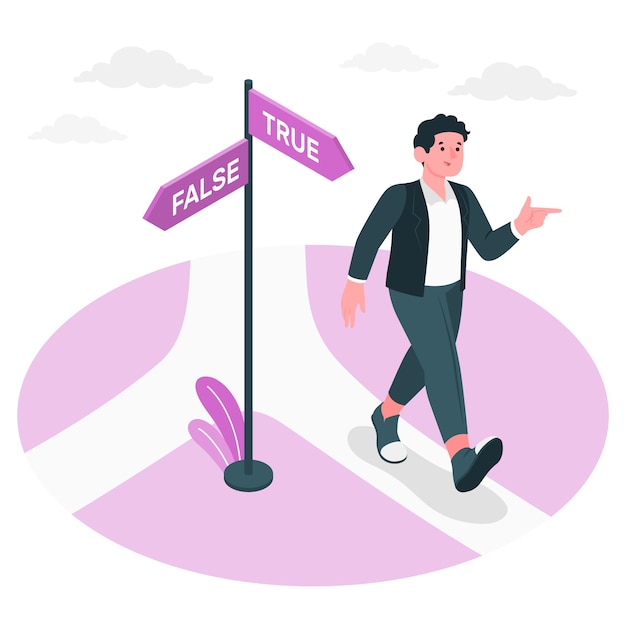 正确的路扁平插画