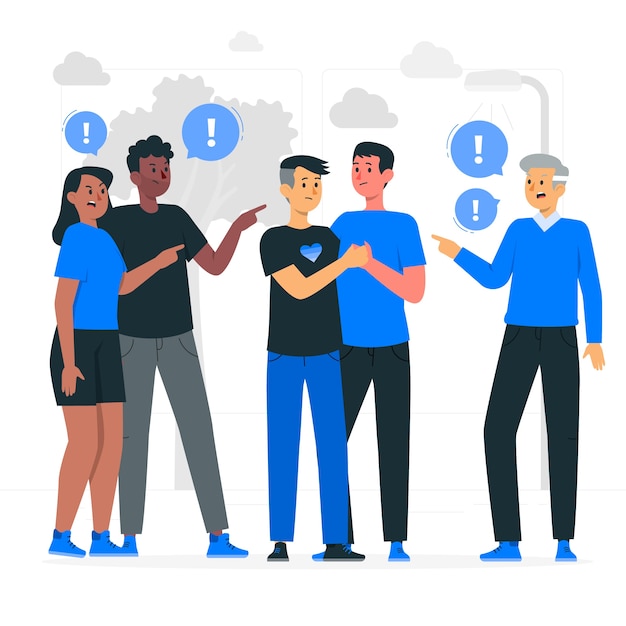 恐同欺凌扁平插画