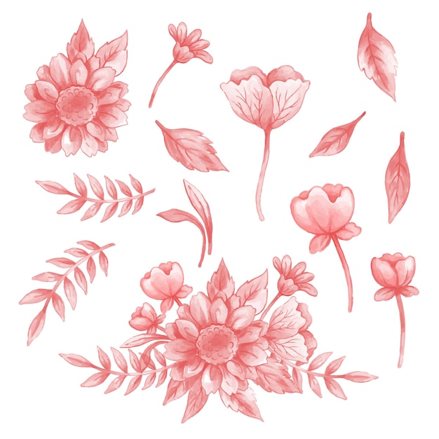 水彩风格花朵花卉元素