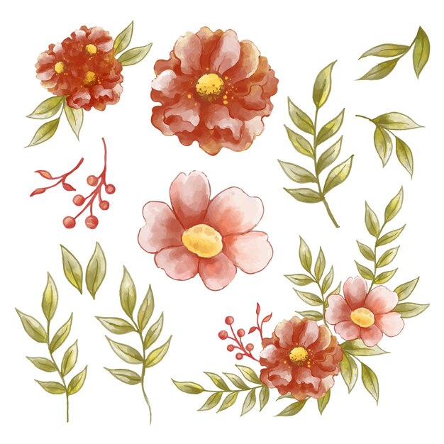 水彩风格花朵花卉元素