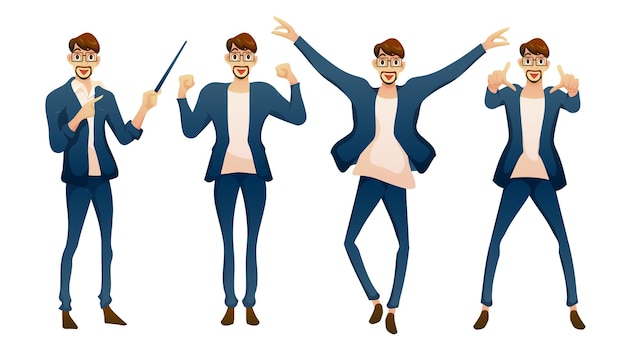 情绪表情西装人物