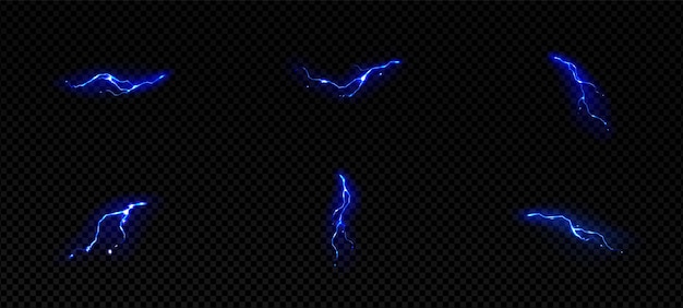 蓝色闪电元素
