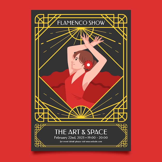 弗拉门戈舞者舞蹈艺术海报模板